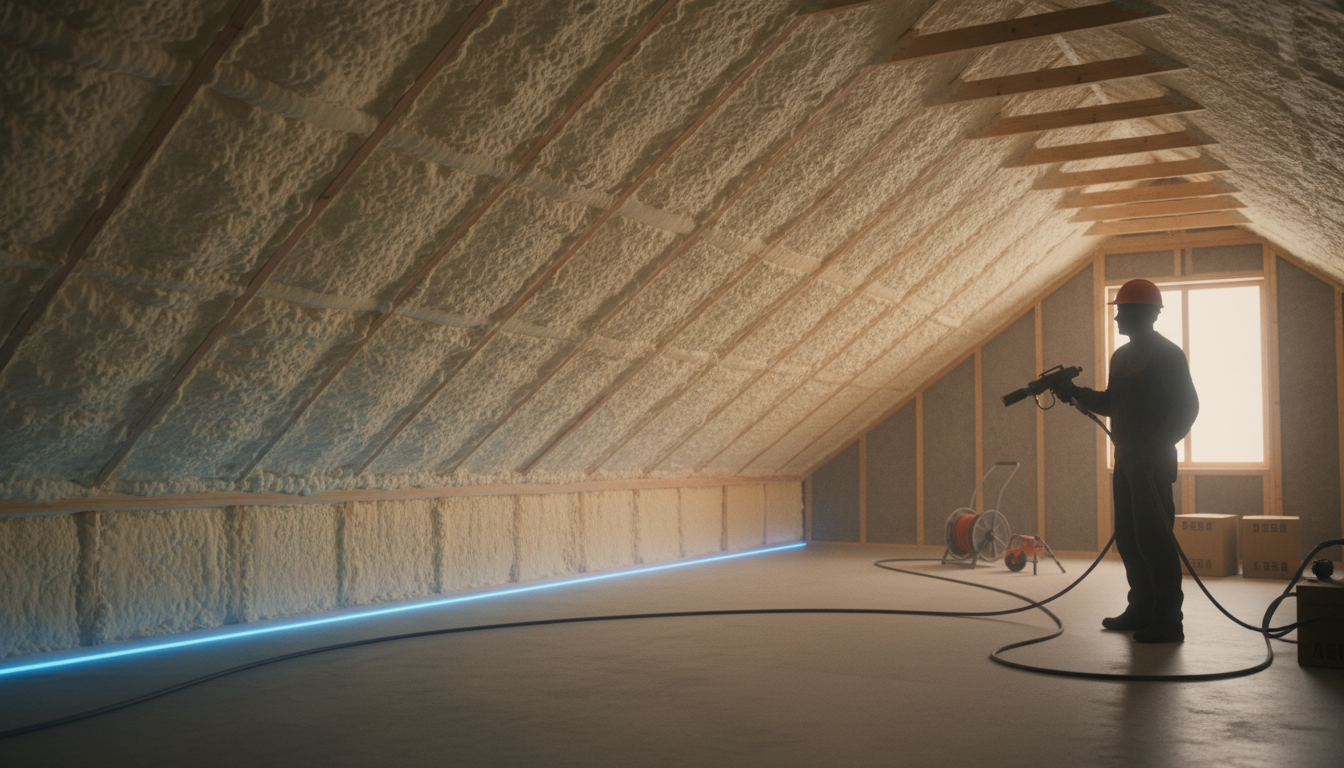 Stop Wasting Money on Drafty Attics With High-Performance Spray Foam - Automated SEO blog post thumbnail